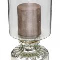 Floristik24 Lanterna vetro candela vetro anticato argento Ø13cm H24cm