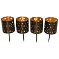 Portacandele Corona dell'Avvento da attaccare oro nero Ø6cm 4 pezzi | Floristik24.it
