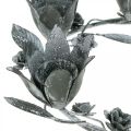 Floristik24 Portacandele fiore anello in metallo Ø23cmH7cm grigio
