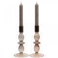 Candeliere in vetro candeliere candeliere 18,5 cm 2 pezzi