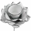 Floristik24 Candeliere fiore da attaccare in metallo bianco Ø6×10cm