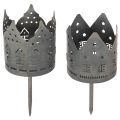 Floristik24 Portacandele con punta, a forma di casetta, per candele a colonna, 6 cm, 2 pezzi