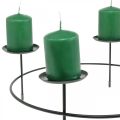 Floristik24 Candeliere per 4 candele Portacandele in metallo nero Ø28,5 cm