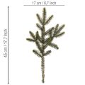 Ramo di abete artificiale per decorazioni e composizioni da tavola, 45 cm, 3 pezzi | Floristik24.it