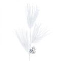 Floristik24 Ramo di pino artificiale con pigne glitter bianche L55cm