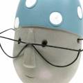 Floristik24 Nuotatore con testa decorativa con occhiali e cuffia blu bianco H15cm / 16cm 2 pezzi