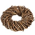 Ghirlanda realizzata con ramoscelli naturali, ghirlanda rotonda in rattan per lavori creativi, 35 cm | Floristik24.it