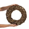 Ghirlanda decorativa realizzata con rami naturali, ghirlanda in rattan, rotonda, grande, 45 cm. | Floristik24.it