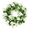 Floristik24 Ghirlanda di fiori deco bianco Ghirlanda porta Bellis fiori di seta Ø30cm