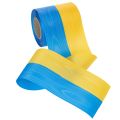 Nastro ghirlanda moiré blu e giallo, 100 mm, nastro nazionale, nastro club, nastro decorativo, nastro da lutto festivo, acetato | Floristik24.it