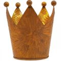 Portacandela corona decorazione metallo effetto ruggine oro H10cm | Floristik24.it