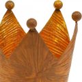 Portacandela corona decorazione metallo effetto ruggine oro H10cm | Floristik24.it
