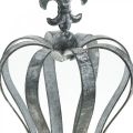Floristik24 Corona decorativa, decorazione da tavola, decorazione in metallo argento, bianco lavato H16cm Ø11cm