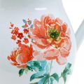 Floristik24 Brocca decorativa, vaso di fiori dall&#39;aspetto vintage, brocca smaltata con motivo rosa H19cm