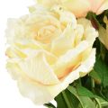 Floristik24 Rose artificiali Bouquet di fiori artificiali Rose Crema Giallo Pick 54 cm