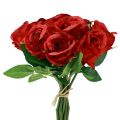 Floristik24 Rose artificiali in mazzo rosse 30 cm 10 pz