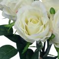 Rose artificiali in mazzo bianche 30 cm 8 pz | Floristik24.it