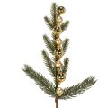 Floristik24 Ramo di abete artificiale con mini palline di Natale color oro, 46 cm, 2 pezzi