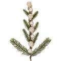 Floristik24 Ramo di abete artificiale con mini palline di Natale bianche, 46 cm, 2 pezzi