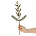 Ramo di abete artificiale con mini palline di Natale bianche, 46 cm, 2 pezzi | Floristik24.it