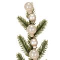 Ramo di abete artificiale con mini palline di Natale bianche, 46 cm, 2 pezzi | Floristik24.it