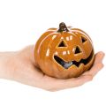 Zucca in ceramica con LED, decorazione di Halloween, piccola, 10 cm | Floristik24.it