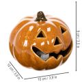 Zucca in ceramica con LED, decorazione di Halloween, piccola, 10 cm | Floristik24.it