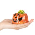 Statuetta decorativa in ceramica a forma di zucca per l'autunno e Halloween, 8 cm | Floristik24.it