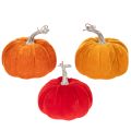 Floristik24 Zucca in tessuto come decorazione da tavola, decorazione autunnale, 13 cm, 3 pezzi