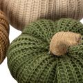 Zucca decorativa lavorata a maglia, decorazione autunnale, 10 cm, 6 pezzi | Floristik24.it