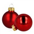 Floristik24 Palle di Natale vetro palline di vetro rosse opaco/lucido Ø4cm 60 pezzi