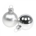 Floristik24 Palline di Natale sfera in vetro argento opaco/lucido Ø4cm 60p