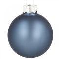 Floristik24 Palle di Natale vetro blu opaco lucido Ø5.5cm 26pz