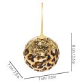 Palline di Natale con motivo leopardato e glitter dorati, 7 cm, 3 pezzi | Floristik24.it