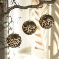Floristik24 Palline di Natale con motivo leopardato e glitter dorati, 7 cm, 3 pezzi