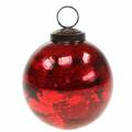 Floristik24 Addobbi per l&#39;albero di Natale Palla di Natale in vetro rosso Ø10cm 4 pezzi