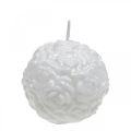 Floristik24 Candela a sfera rose candela rotonda decorazione candela bianca Ø7cm