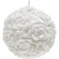 Floristik24 Candela a sfera rose candela rotonda decorazione da tavola bianca Ø10,5 cm