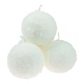 Floristik24 Candele a sfera candele bianche a palle di neve candele a sfera Ø10 cm 4 pezzi