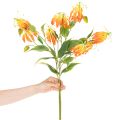 Fiore artificiale Gloriosa arancione con steli lunghi per vasi, 80 cm, 3 pezzi | Floristik24.it