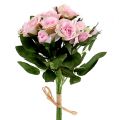 Floristik24 Bouquet di fiori artificiali rosa rosa L26cm 3 pezzi