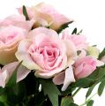 Floristik24 Bouquet di fiori artificiali rosa rosa L26cm 3 pezzi