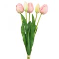 Floristik24 Fiori artificiali rosa tulipano, fiore primaverile 48 cm fascio di 5