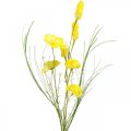 Floristik24 Mazzo di fiori artificiali gialli, papaveri e ranuncoli in un mazzo, fiori di seta, decoro primaverile L45cm