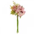 Floristik24 Bouquet artificiale, bouquet di ortensie con rose rosa 32cm