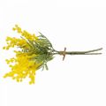 Floristik24 Pianta artificiale, acacia argentata, deco mimosa giallo, 39cm 3pz