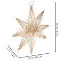Stella decorativa a LED in filo metallico, da appendere, 20 LED, luce bianca calda, per interni, 22 cm | Floristik24.it