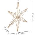 Stella decorativa a LED in filo metallico da appendere, per uso interno, 32 cm | Floristik24.it