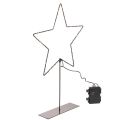 Floristik24 Stella a LED con vano batterie su supporto per davanzale e tavolo, 46 cm