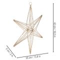 Stella decorativa a LED in filo metallico, decorazione da appendere per interni, 40 LED, luce bianca calda, 42 cm | Floristik24.it